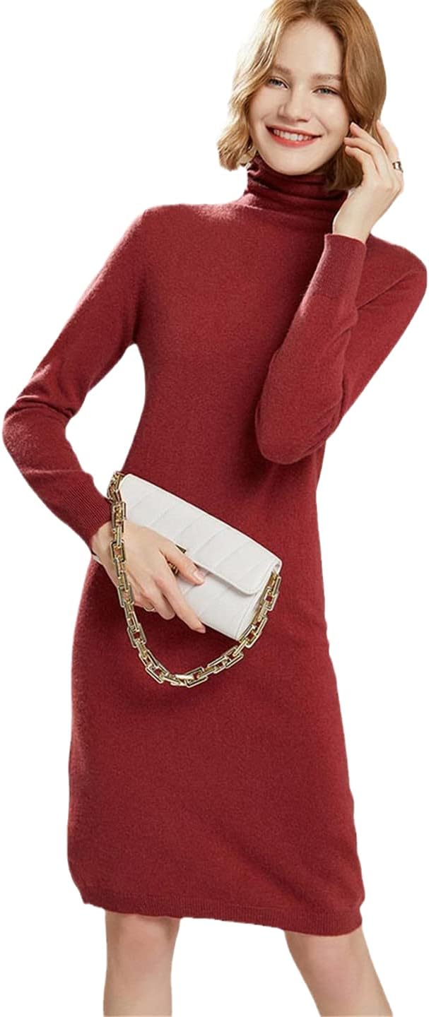 100% Cashmere Knitwears Women Dress Winter Fashion O Neck Long Pullovers Solid Colors Ladies Clothes - Image 11