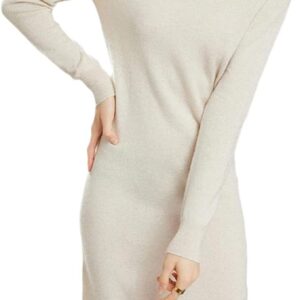 100% Cashmere Knitwears Women Dress Winter Fashion O Neck Long Pullovers Solid Colors Ladies Clothes