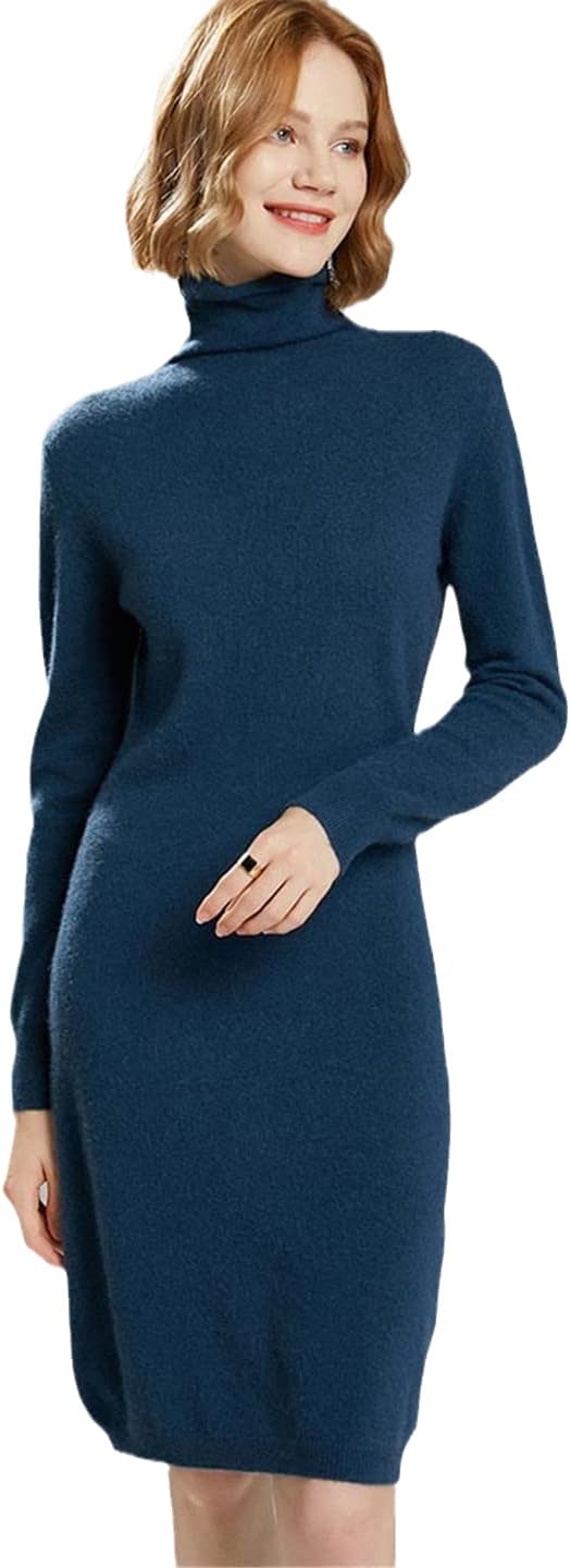 100% Cashmere Knitwears Women Dress Winter Fashion O Neck Long Pullovers Solid Colors Ladies Clothes - Image 8
