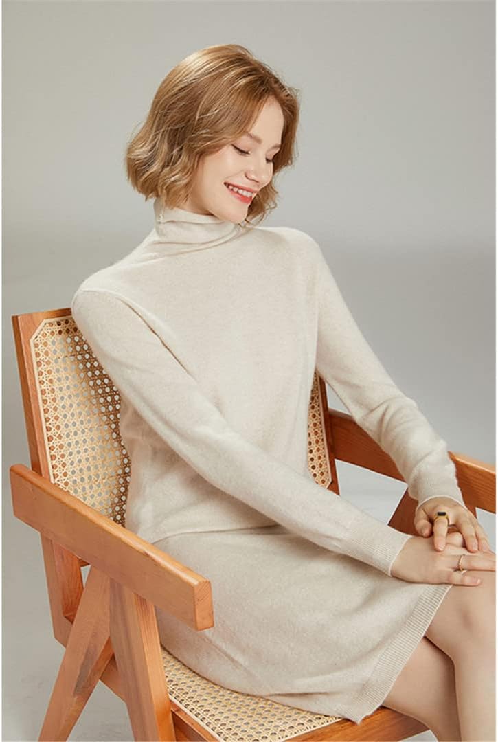 100% Cashmere Knitwears Women Dress Winter Fashion O Neck Long Pullovers Solid Colors Ladies Clothes - Image 6