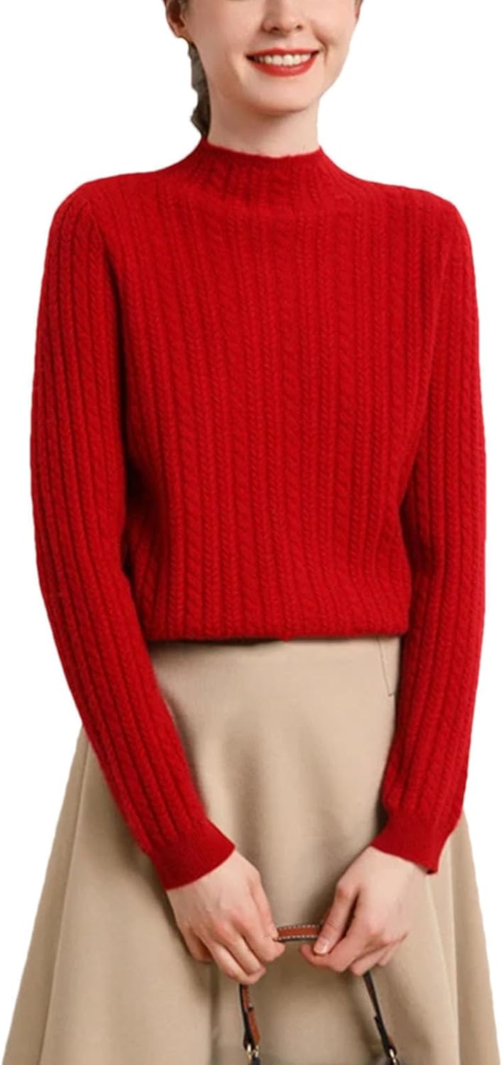 100% Cashmere Sweater Knitted Bottoming Shirt Women's V-Neck Pullover Winter Fashion Clothes - Image 7