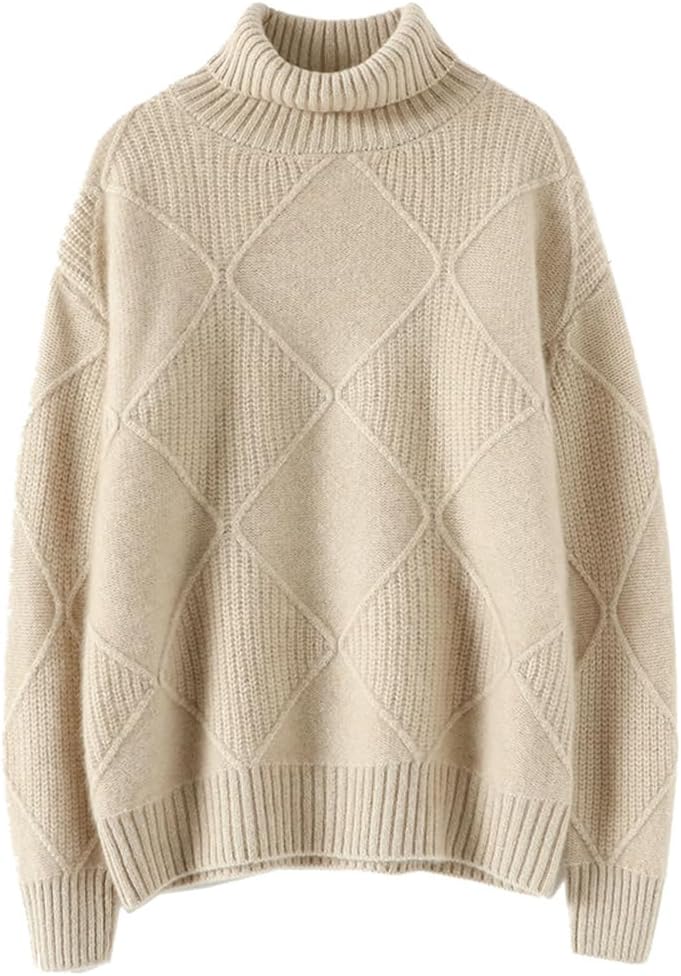 100% Cashmere Winter Warm Sweater Women New Latest Fashion for Women 2022 Clothes High Street Turtleneck Tops - Image 2