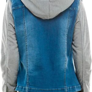 Amazing Ladies' Denim Jacket with Fleece Hoodie - Presents for Women - Fashion Women Clothing - Light Washed, M