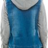 Amazing Ladies' Denim Jacket with Fleece Hoodie - Presents for Women - Fashion Women Clothing - Light Washed, S