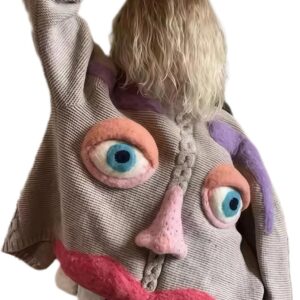 Christmas Funny Women's Long Sleeved Loose Sweaters, Knitted Sweaters, Autumn and Winter Clothing, Holiday Clothing, L Size Women's Clothing, Modern Women's Fashion Clothing Brown