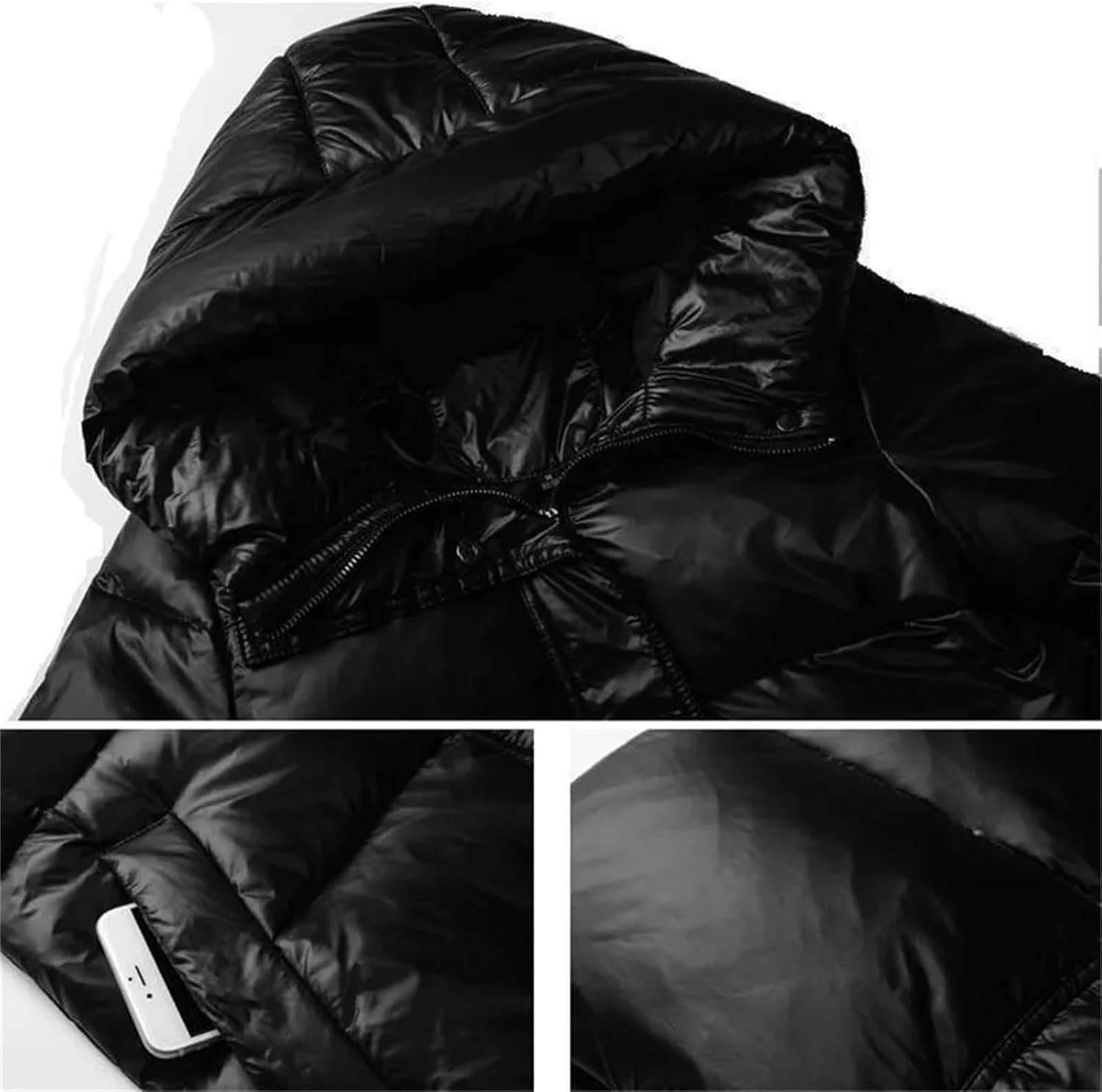 Mnjyihy Winter Autumn Women's Fashion Down Jackets Clothing Parkas Slim Hooded Warm Coats Black Overcoats - Image 6