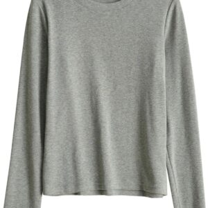 MVUYO Autumn and Winter Clothing Light Soft Waxy Women O Collar Base Shirt Stretch Long Sleeve