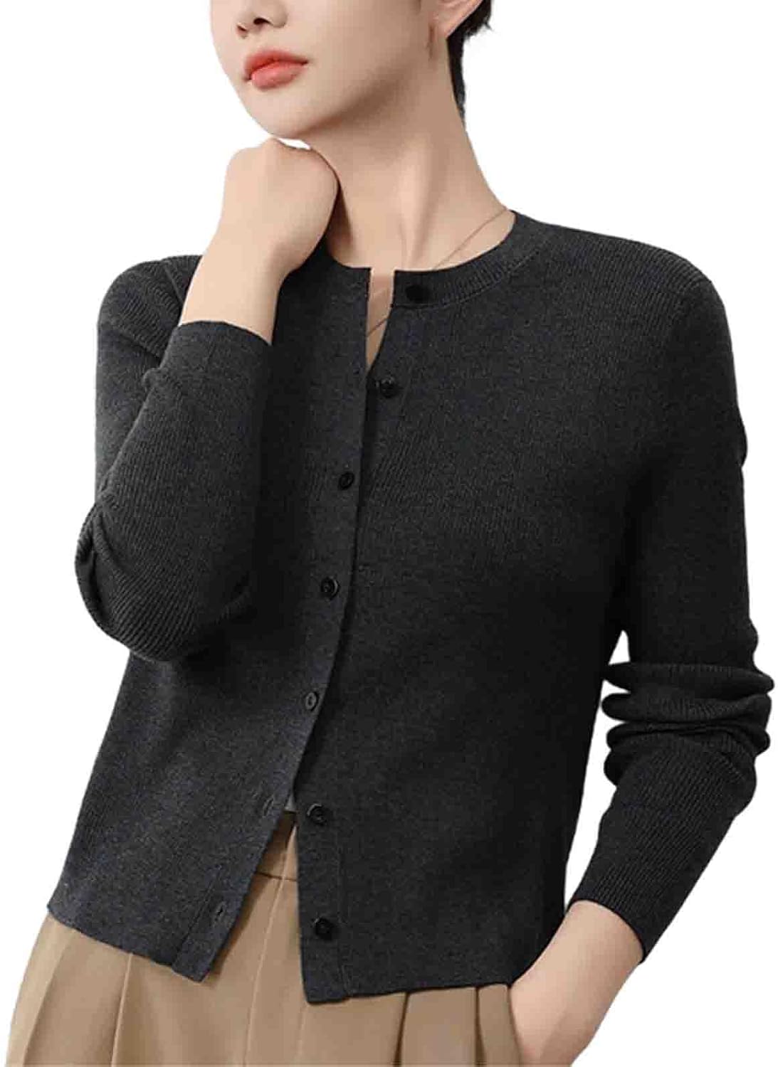 O-Neck Cardigan Sweater Women Knitted Clothing Female Long Sleeve Tops Knitwears Fashion Basics Sweater Quality - Image 9