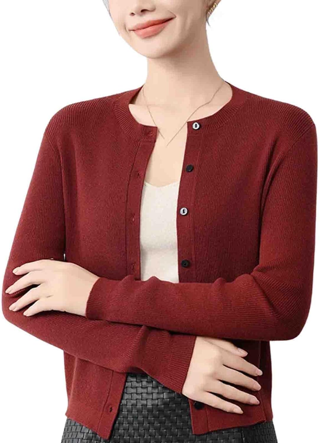 O-Neck Cardigan Sweater Women Knitted Clothing Female Long Sleeve Tops Knitwears Fashion Basics Sweater Quality - Image 11