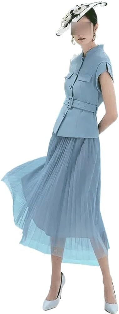 ONMYJFD High-end Suit Women Fashion Net Skirt Two-Piece Waist Professional Dress Temperament Women's Clothing - Image 3