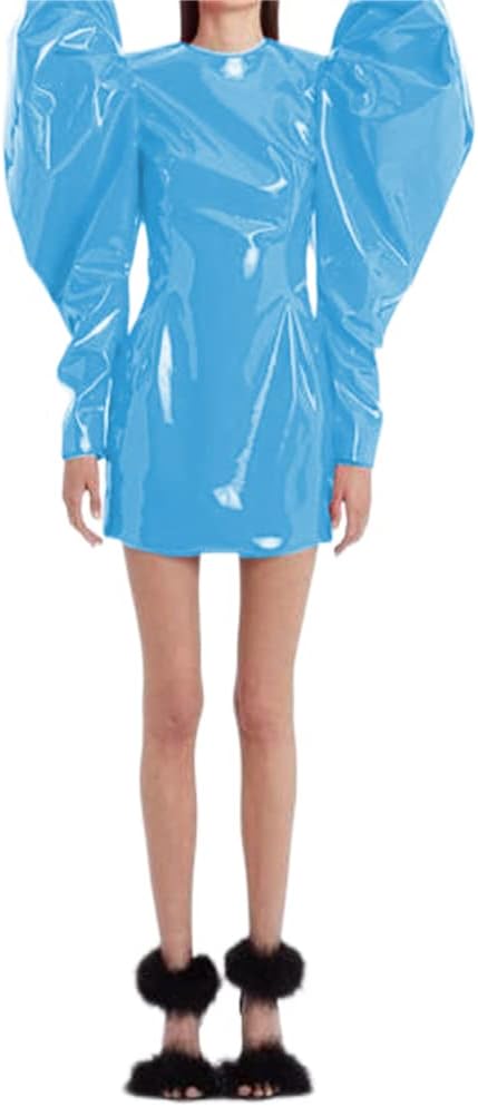 Sexy Women Fashion Big Puff Long Sleeve Mini Dress Slim Sheath Bodycon Party Club Mini Dress Streetwear Spring Autumn Clothes - Image 5