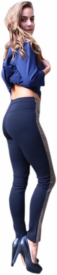 Skinny Pants by Anze Creations – Black and Gray Pants – Slim Leg Pants | Womens Fashion Clothing - Small - Image 2