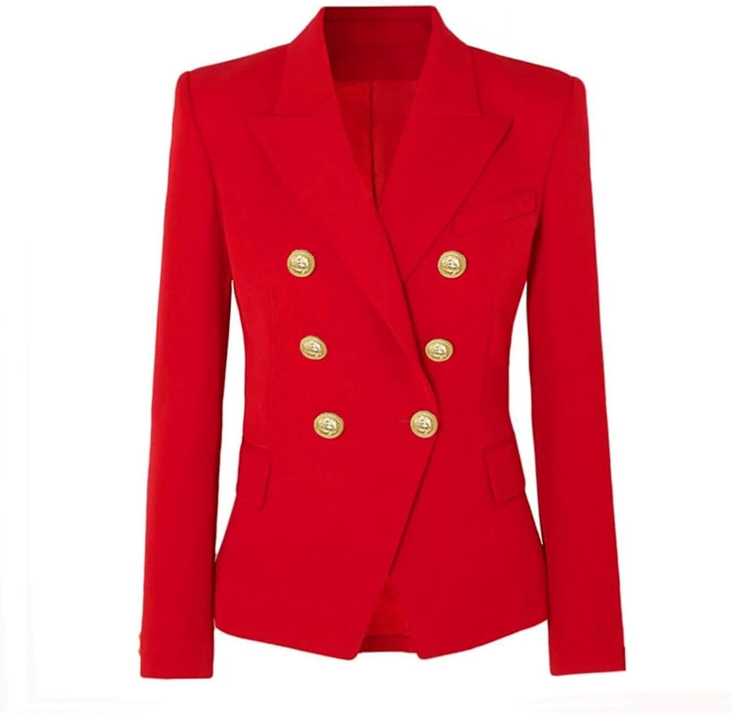 Solid Slimming Fashion suit jacket for Women Lapel Long Sleeves Patchwork Double Breasted Coat Female Clothing - Image 3