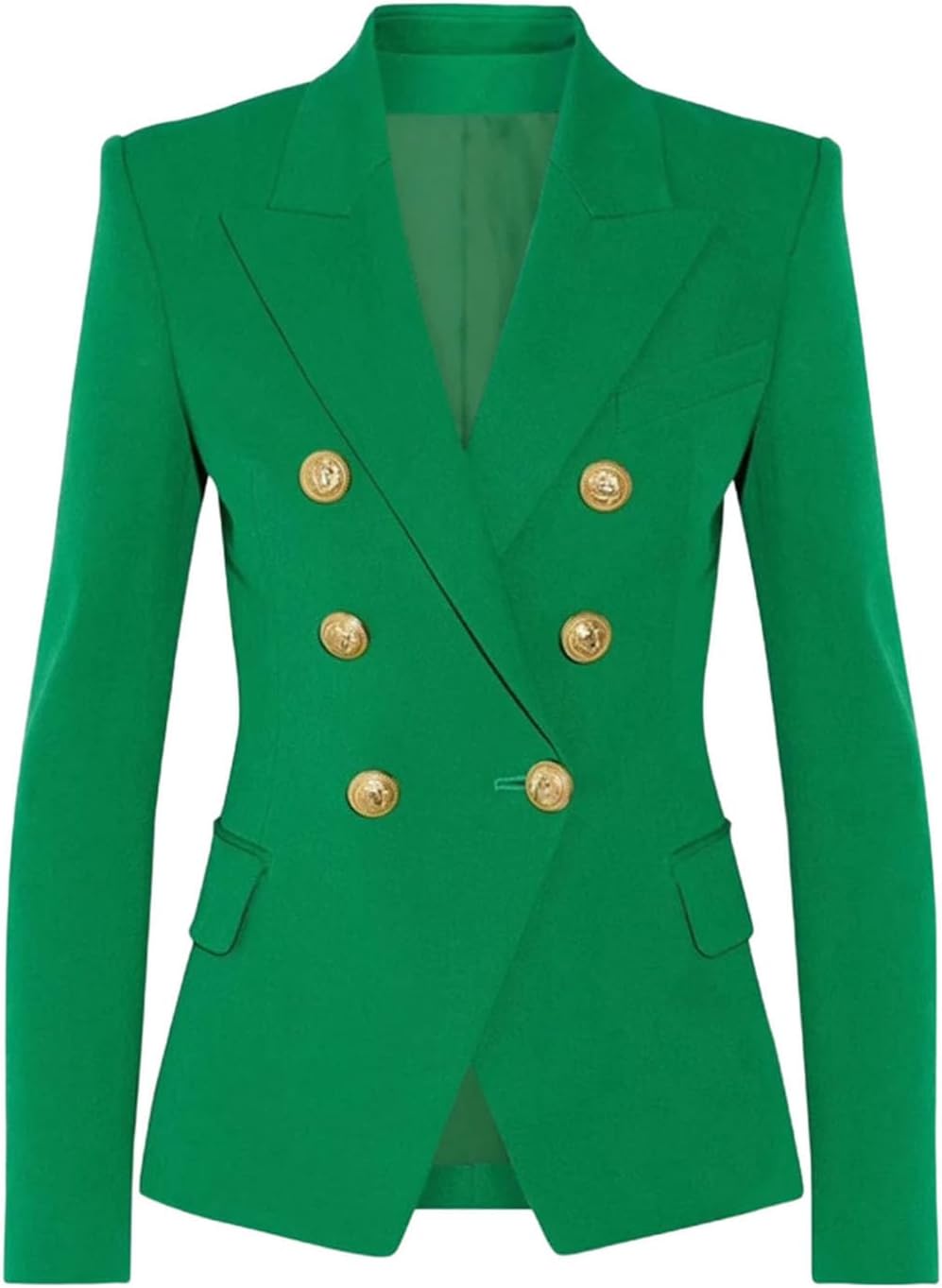 Solid Slimming Fashion suit jacket for Women Lapel Long Sleeves Patchwork Double Breasted Coat Female Clothing - Image 7