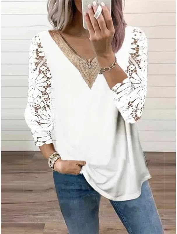 WINSUNNY Autumn Vneck Office Lady Spring Fashion Long Sleeve Chiffon Casual Clothes - Image 5