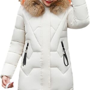 Winter Parka Coat Women Korean Loose Fashion Hooded Jacket White Red Black M-3XL Plus Size Slim Warmth Clothing White M