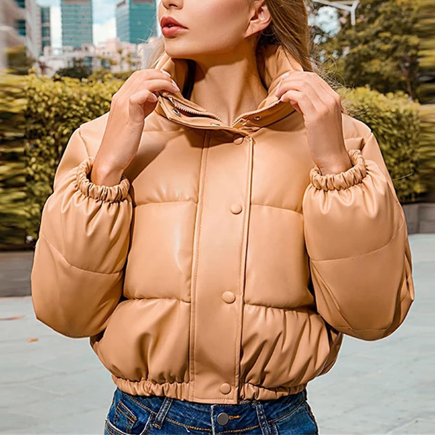 Winter Warm Thick PU Leather Coats Women Short Parkas Fashion Black Cotton Padded Lady Down Jacket Zipper Clothes - Image 7