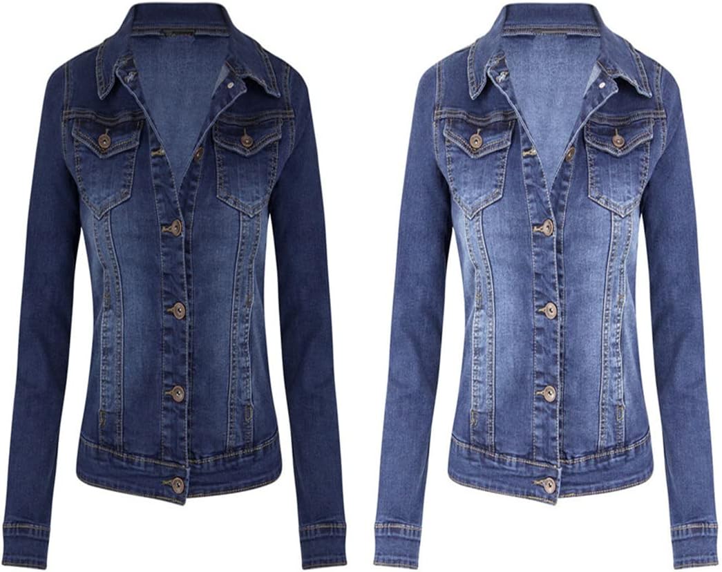 Woman Denim Jacket Fashion Slim Elastic Long Sleeve Jeans Jacket Coat Autumn Winter Casual Clothing - Image 2