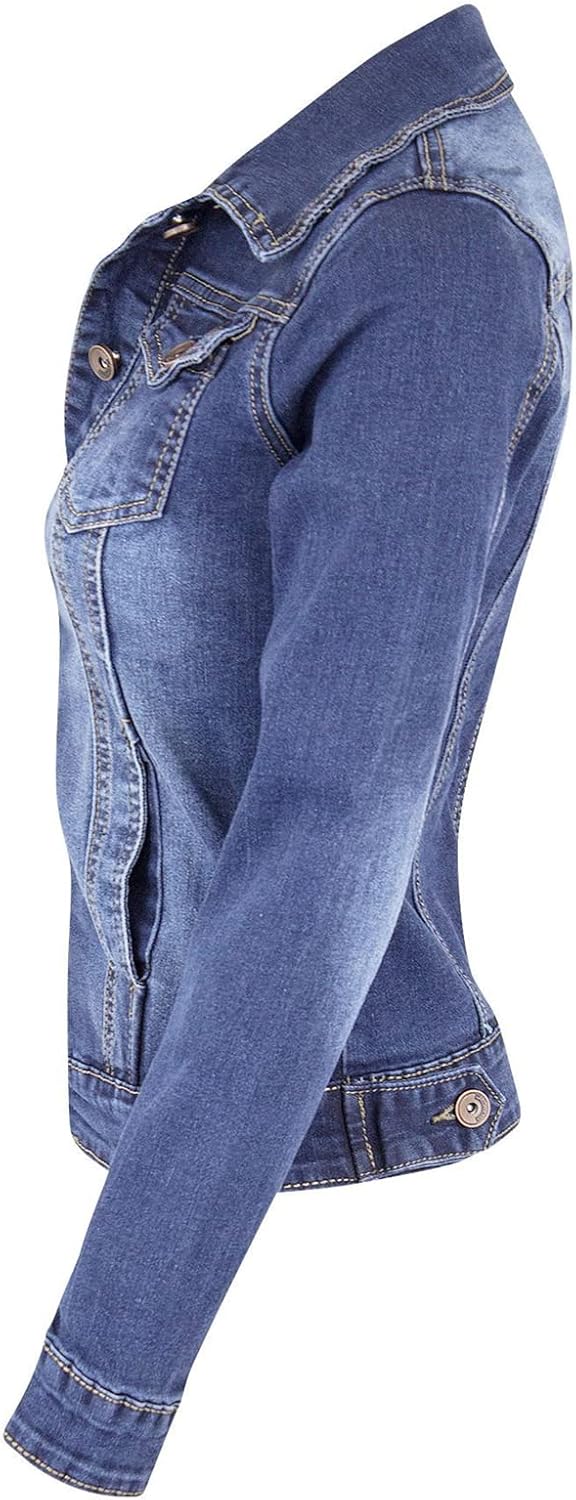 Woman Denim Jacket Fashion Slim Elastic Long Sleeve Jeans Jacket Coat Autumn Winter Casual Clothing - Image 5