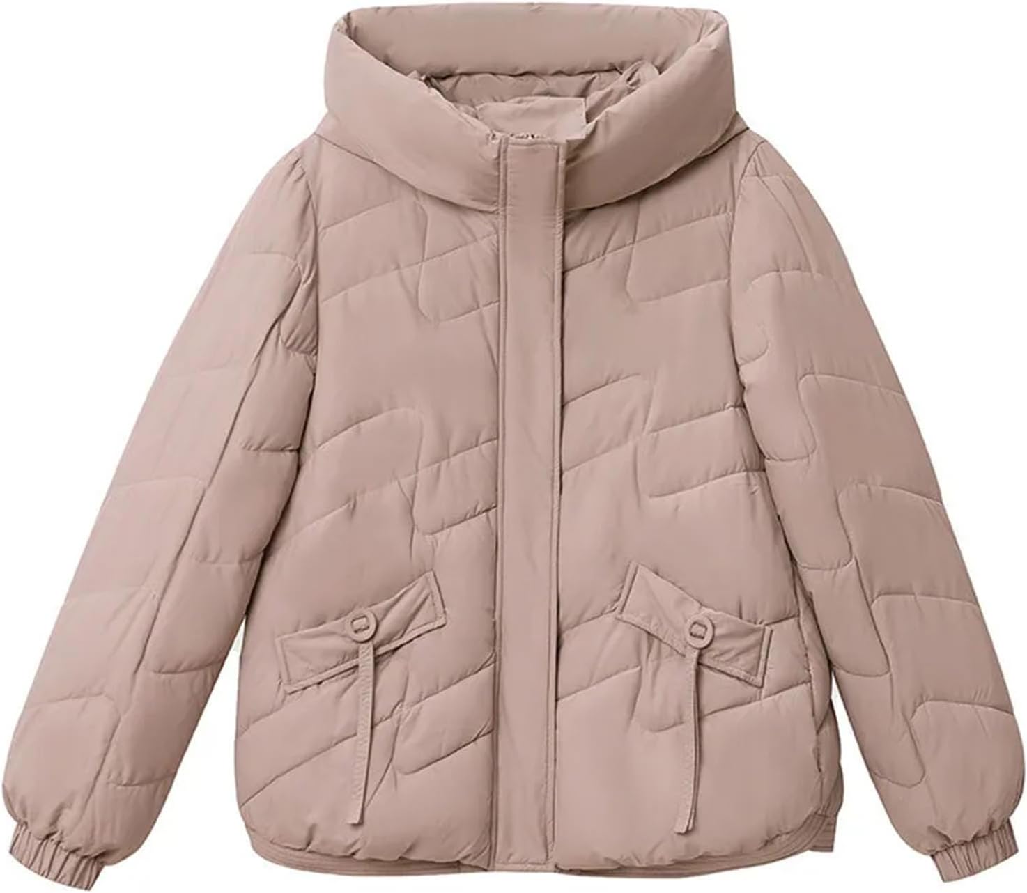 Woman Down jacketr Stylish Puffer jacketr Casual Coat Hooded Fashion Warm Thick Zipper Coat Woman Winter Clothes - Image 3