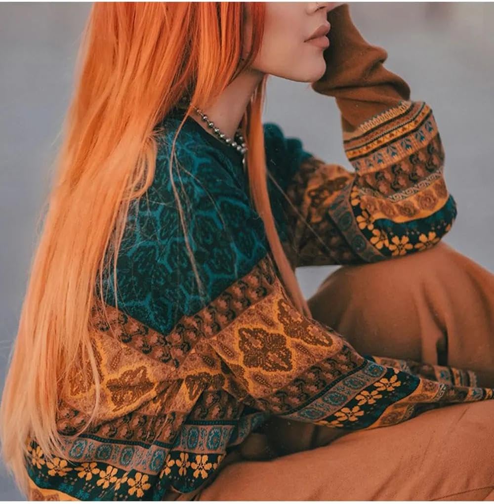 Woman Short Sweater Retro Chic Color Winter Young Girls Warm Clothing Pattern Pullover Women - Image 5