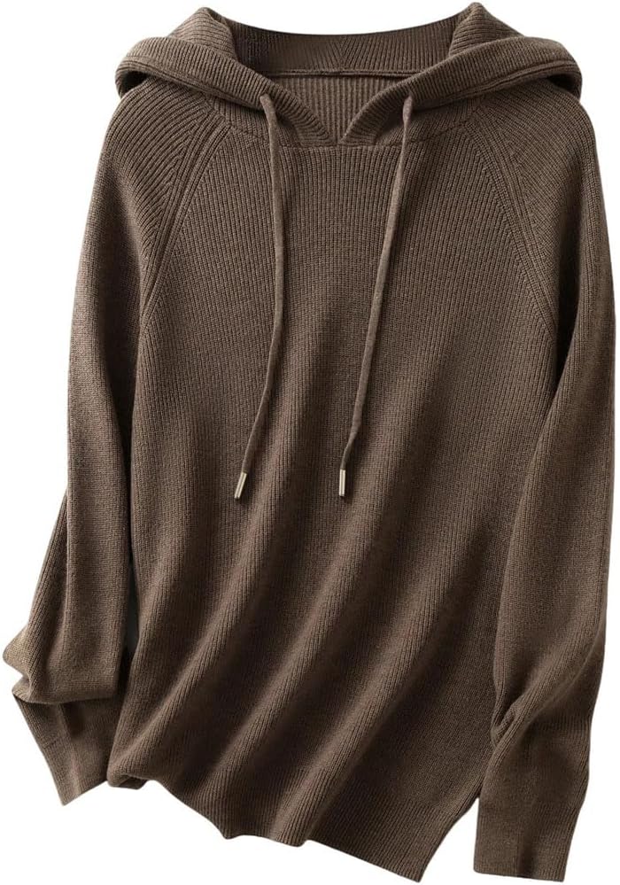 Women Hooded Neck Knitted Pullover Spring Fall Basic Fashion Casual Long Sleeve Sweater Clothing - Image 8