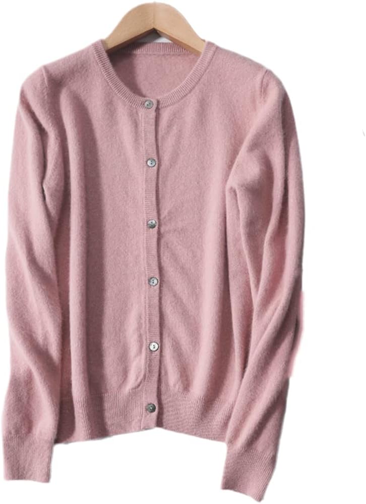 Women Jackets 100% Wool Knitted Cardigans Fashion O-Neck Long Sleeve Female Sweaters Spring & Winter Standard Clothes - Image 8