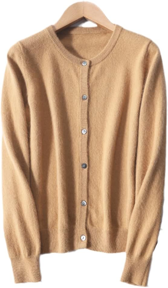 Women Jackets 100% Wool Knitted Cardigans Fashion O-Neck Long Sleeve Female Sweaters Spring & Winter Standard Clothes - Image 9