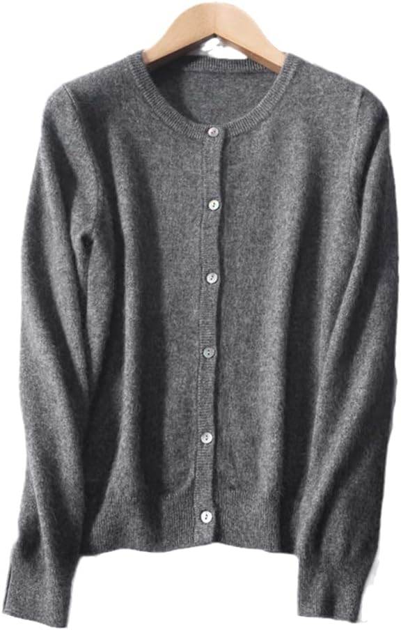 Women Jackets 100% Wool Knitted Cardigans Fashion O-Neck Long Sleeve Female Sweaters Spring & Winter Standard Clothes