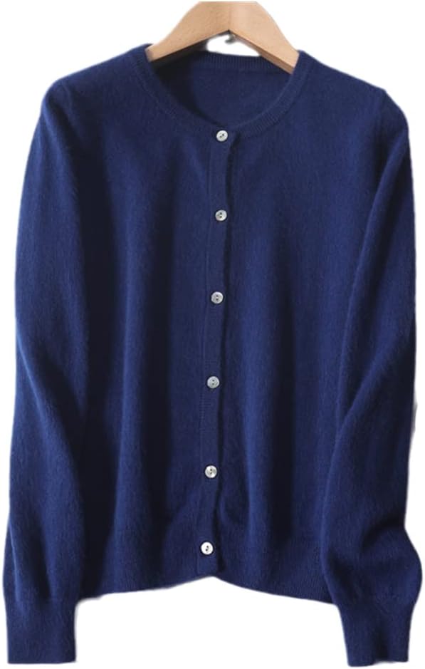 Women Jackets 100% Wool Knitted Cardigans Fashion O-Neck Long Sleeve Female Sweaters Spring & Winter Standard Clothes - Image 7