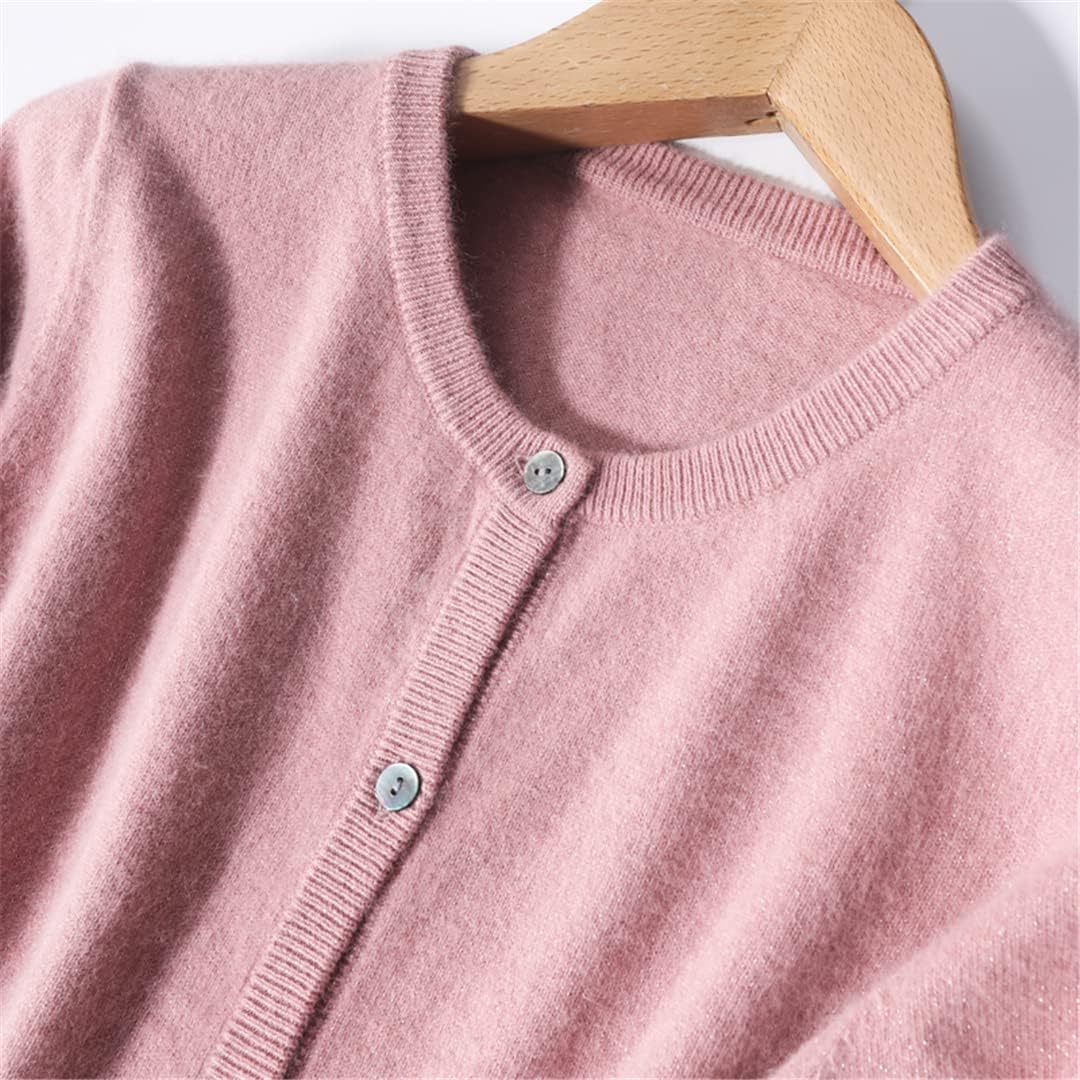 Women Jackets 100% Wool Knitted Cardigans Fashion O-Neck Long Sleeve Female Sweaters Spring & Winter Standard Clothes - Image 4