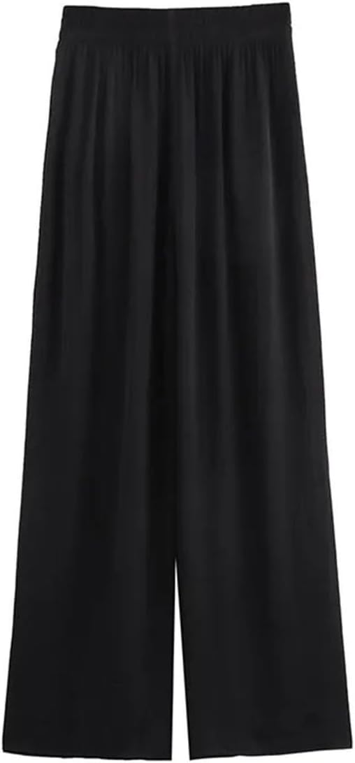 Women Loose Wide Leg Pants Fashion Solid Elastic Waist Female Elegant Street Pant Trousers Clothing - Image 3