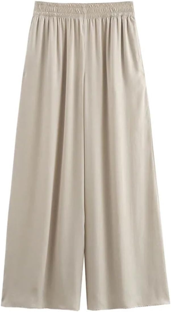 Women Loose Wide Leg Pants Fashion Solid Elastic Waist Female Elegant Street Pant Trousers Clothing - Image 5