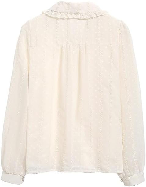 Women Vintage Tops Chiffon Blouse Long Sleeve Casual Female Work Office Shirts Female Clothing - Image 2