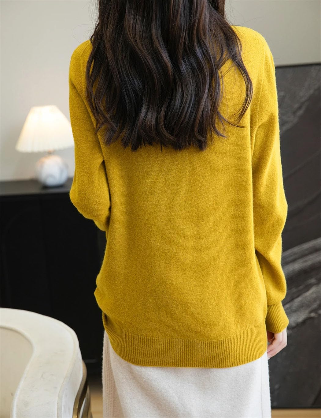 Women's 100% Merino Wool Sweater Long Sleeve Turtleneck Tops Vintage Knitted Pullover Fashion Clothing - Image 5