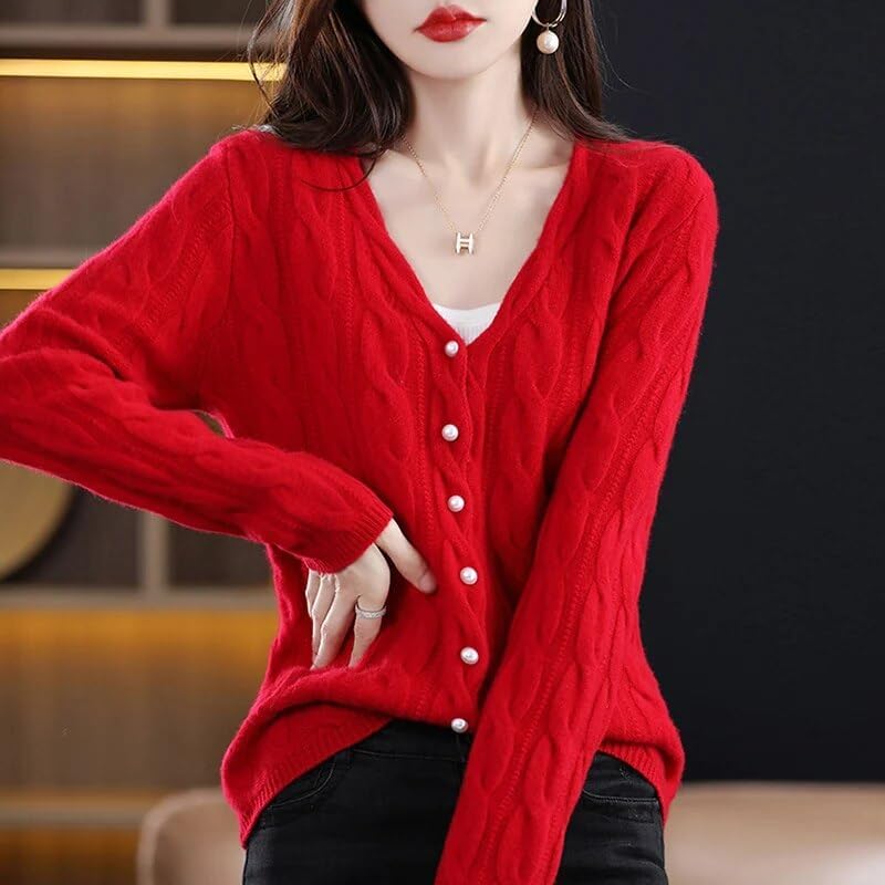 Women's Cardigan Black Knit Ladies Knitwears Sweaters Clothing Spring Cashmere Coats Autumn Jacket Tops - Image 4