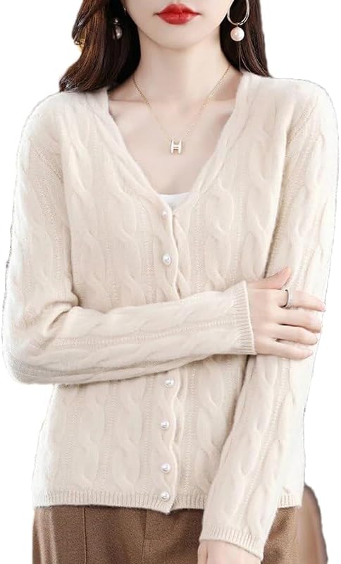 Women's Cardigan Black Knit Ladies Knitwears Sweaters Clothing Spring Cashmere Coats Autumn Jacket Tops