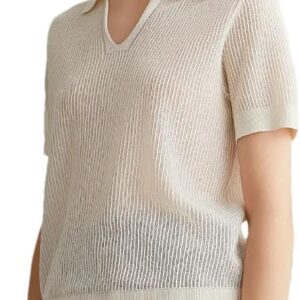 Women's Clothing Fashion Ladies Knitted Pullover Silk Polo Shirts Sweaters