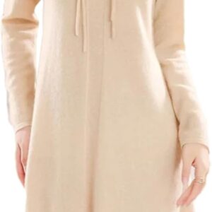 Women's Winter Wool Knitting Sweaters Dresses Fashion V-Neck Length Warm Dress Female Clothing