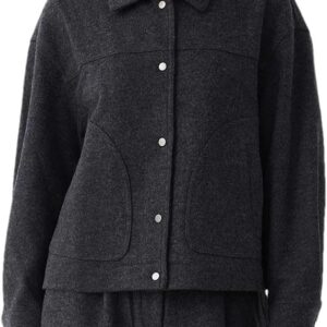 Wool Cotton Blend Turn-Down Collar Woolen Coat Fashion Single Breasted Women's Clothing