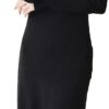 Wool Dresses for Women Winter Fashion Length-Keen Dress Female O-Neck Clothing