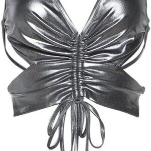 YMGSCC American Spring Women's Clothing Solid Color Slim Street Fashion Suspenders Sexy Backless Vest for Women